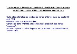 2016 04 30 CEREMONIE CIMETIERE DE CARROS AUX CARRE MUSULMANS DES HARKIS